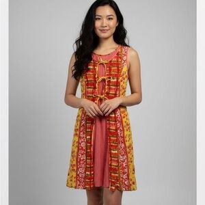 Body Collection Rare Vibrant Shift Sleeveless Dress with Ties